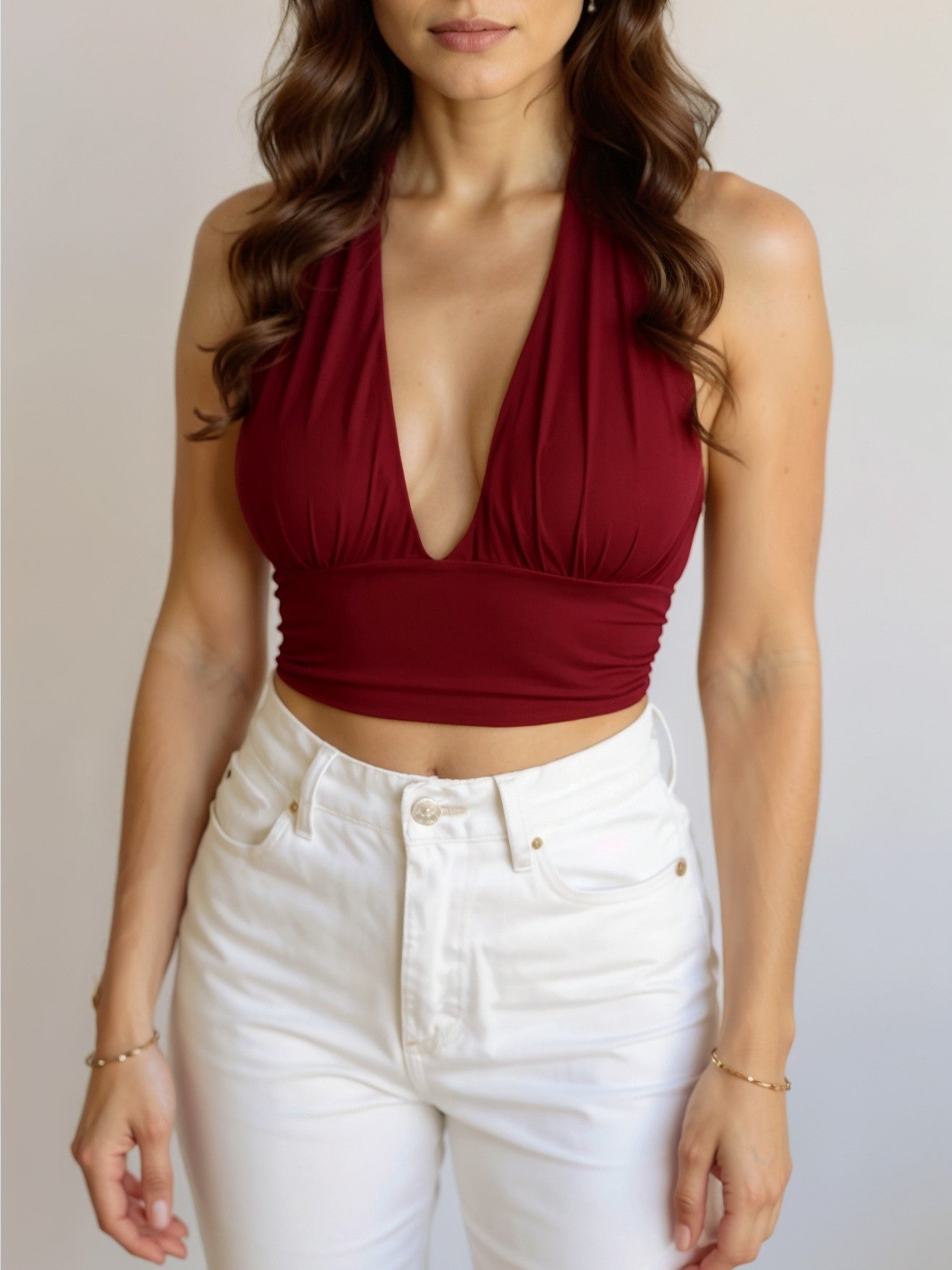 Rotes Neckholder Top